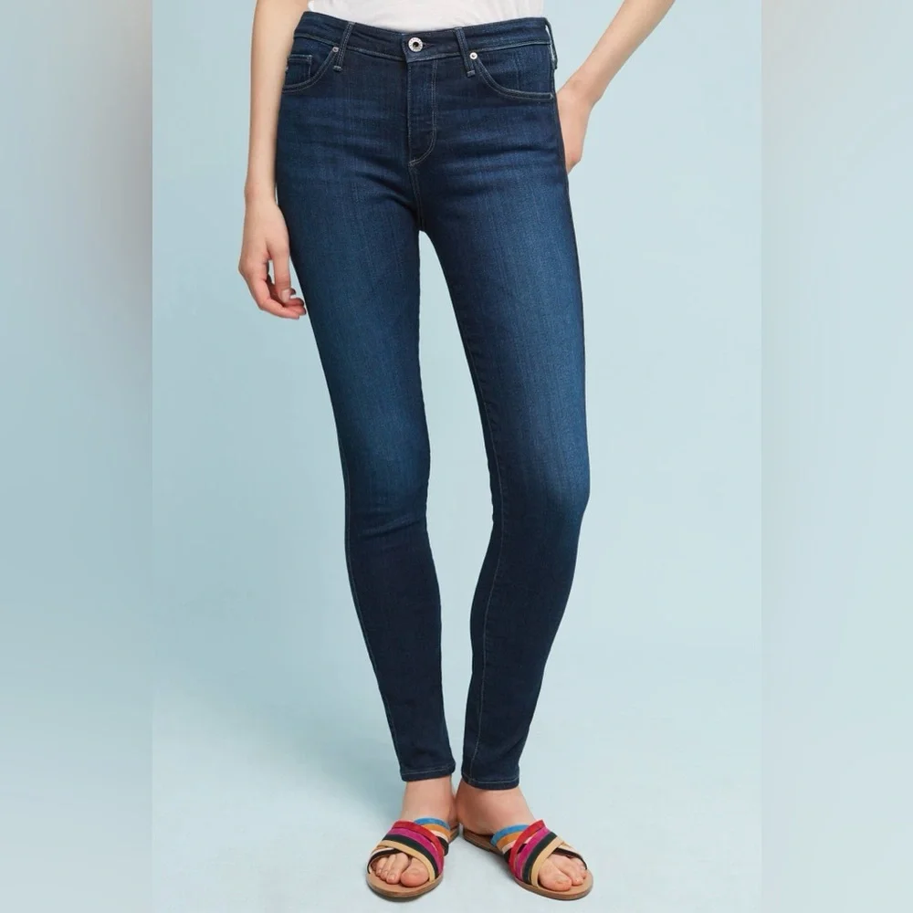 AG Adriano Goldschmied The Prima Crop Jeans Women's Size: 26 Blue Mid Rise - Picture 2 of 16